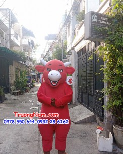 Mascot Bò Phô mai Con Bò Cười - MCTB039