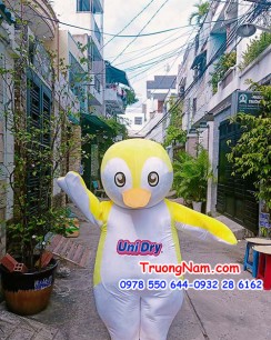 Mascot chim cánh cụt màu vàng UniDry