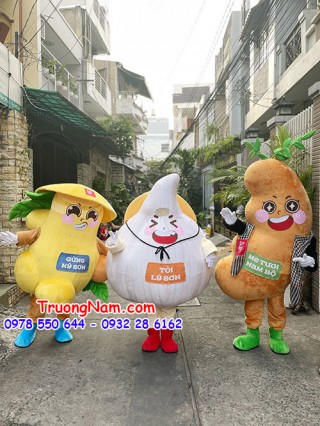 Mascot gừng Kỳ Sơn - Mascot tỏi Lý Sơn - Mascot Me Tươi Nam Bộ - MCTC046
