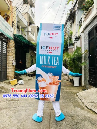 Mascot hộp bột trà sửa kem béo - MCQC166