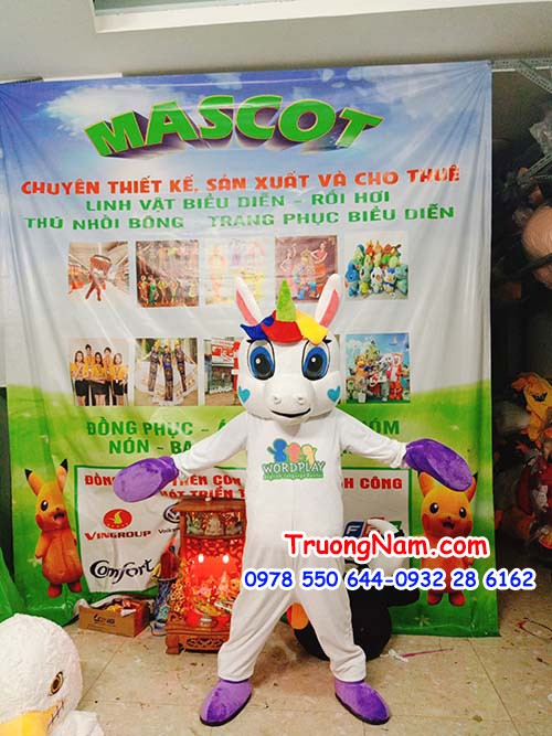 Mascot horse Happy  - Mascot ngựa bảy màu cute