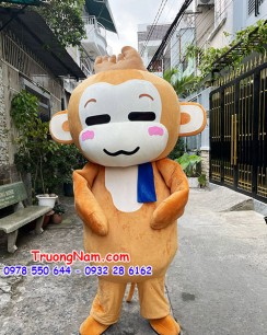 mascot khỉ khăn quàng màu xanh - mascot khỉ - MCK011