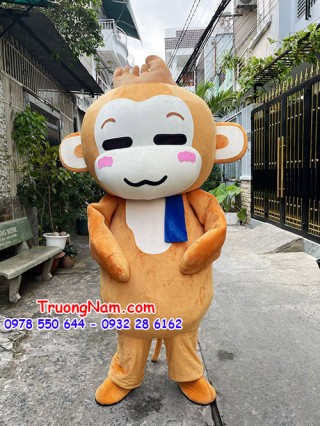mascot khỉ khăn quàng màu xanh - mascot khỉ - MCK011