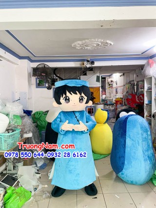 Mascot nam với áo dài, khăn đóng truyền thống Việt Nam - MCN062