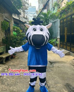 Mascot ngựa vằn áo xanh