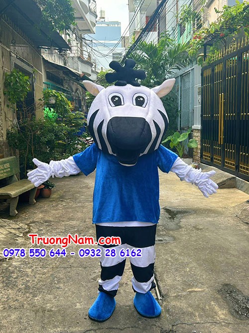 Mascot ngựa vằn áo xanh