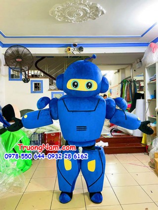 Mascot người máy màu xanh - Mascot robot xanh - MCROBOT031