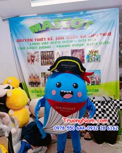 Mascot thuyền trưởng cá voi Gold Coast - MCSV025