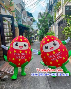 Mascot trái dâu trà dâu Mr đỏ - MCTC027